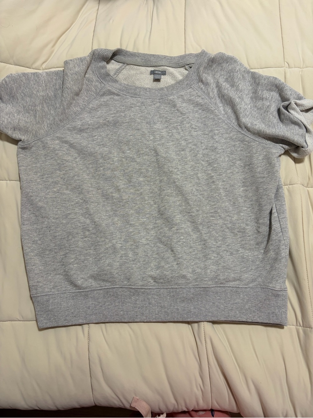 aerie Heather Gray Short Sleeve Crewneck Sweatshirt
